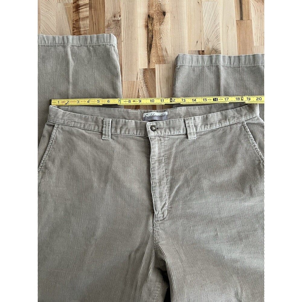 Vintage Men's 100% Cotton Corduroy Flat Front Pants Tan Khaki 40 x 32 - Picture 3 of 8